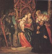 VERONESE (Paolo Caliari) The Virgin and Child with Saints Justin and George and a Benedictine (mk05) oil painting artist